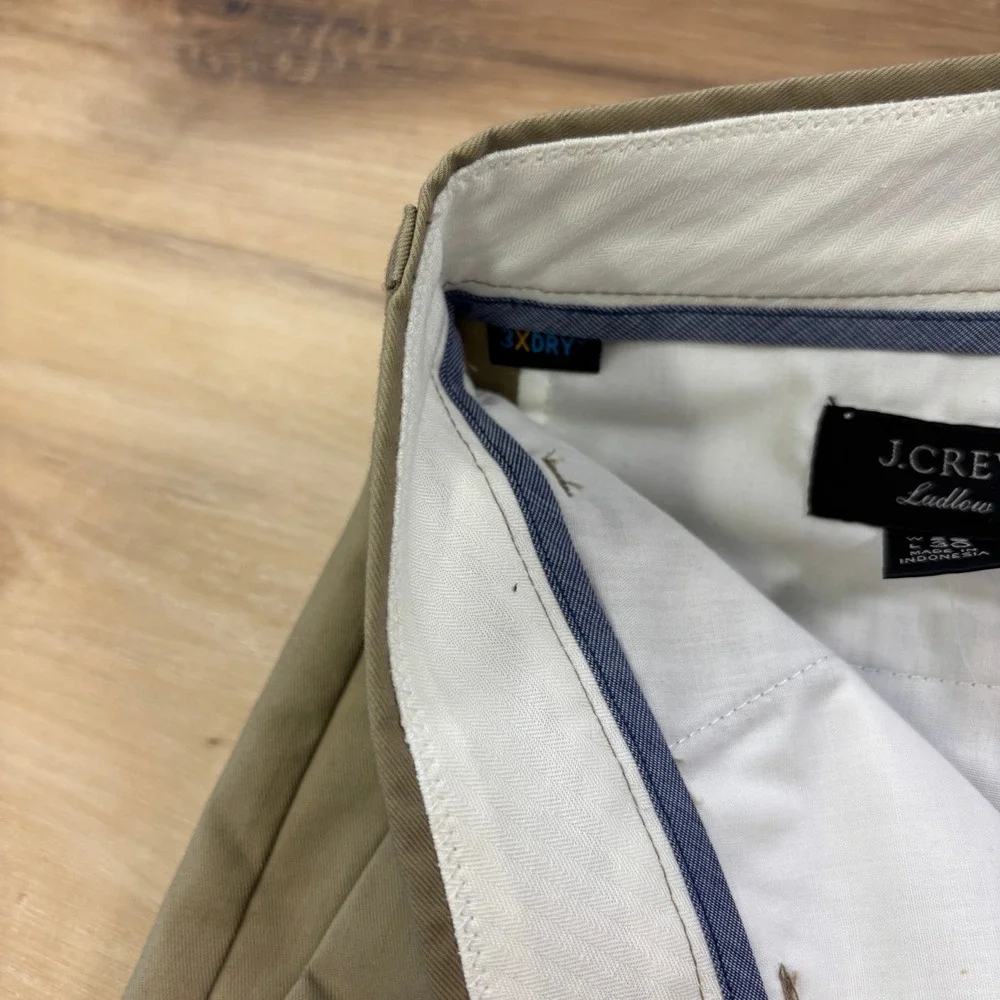 J. Crew Ludlow‎ Dress Pants Mens 29x30 Slim 3XDRY Performance Khaki Tan Heritage